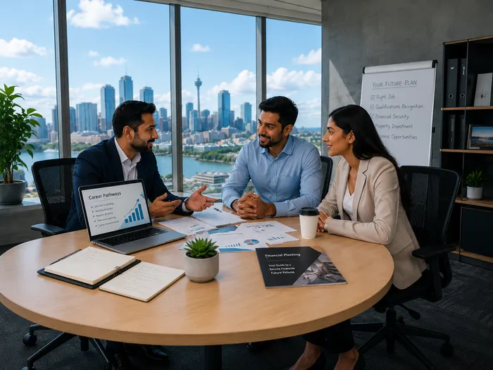Professional newcomer planning career and finances